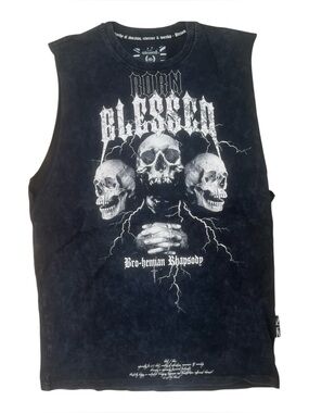 Sz M blessed brand (Skull Graphic Muscle Tank )- Black
